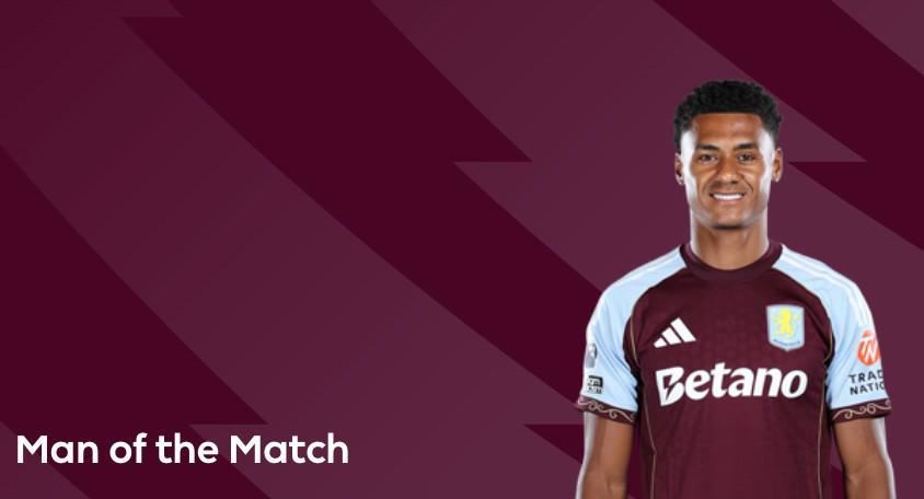 替补完成梅开二度，沃特金斯当选维拉2-1客胜切尔西全场最佳