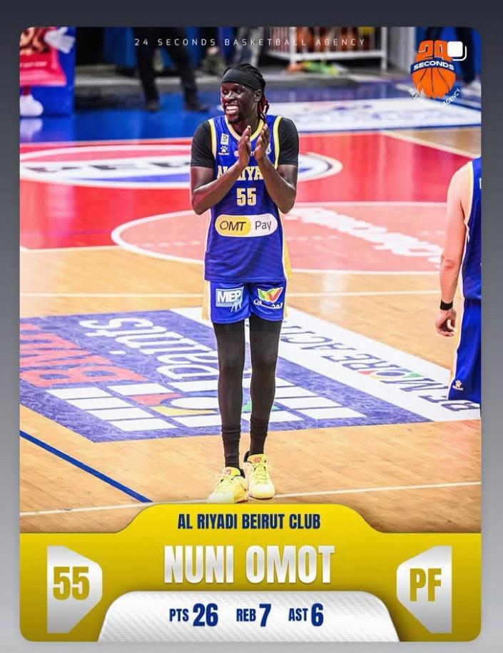 CBA水平还是高,前北京外援奥莫特黎巴嫩首秀砍下26分7板6助