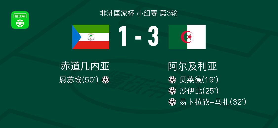 阿尔及利亚3-1赤道几内亚，易卜拉欣-马扎传射，沙伊比建功