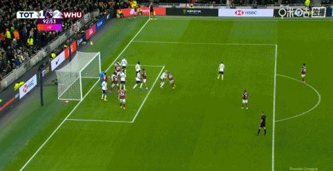 第90+3分钟，再度领先，威尔逊门前乱战抢射破门，西汉姆联2-1