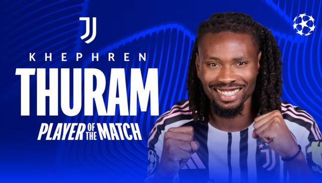 打破僵局助尤文2-0击败本菲卡，凯夫伦-图拉姆当选全场最佳