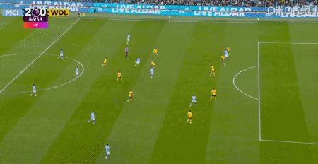 第45+2分钟，塞门约再下一城，曼城2-0狼队