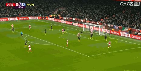 第29分钟，厄德高似传似射，廷贝尔门前抢点破门，阿森纳1-0曼联！