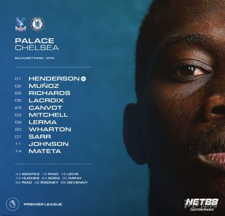 切尔西客战水晶宫：埃斯特旺领衔，佩德罗、詹姆斯出战