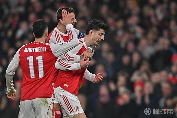 哈弗茨自阿森纳首秀以来8次单场传射建功，队内仅次于萨卡