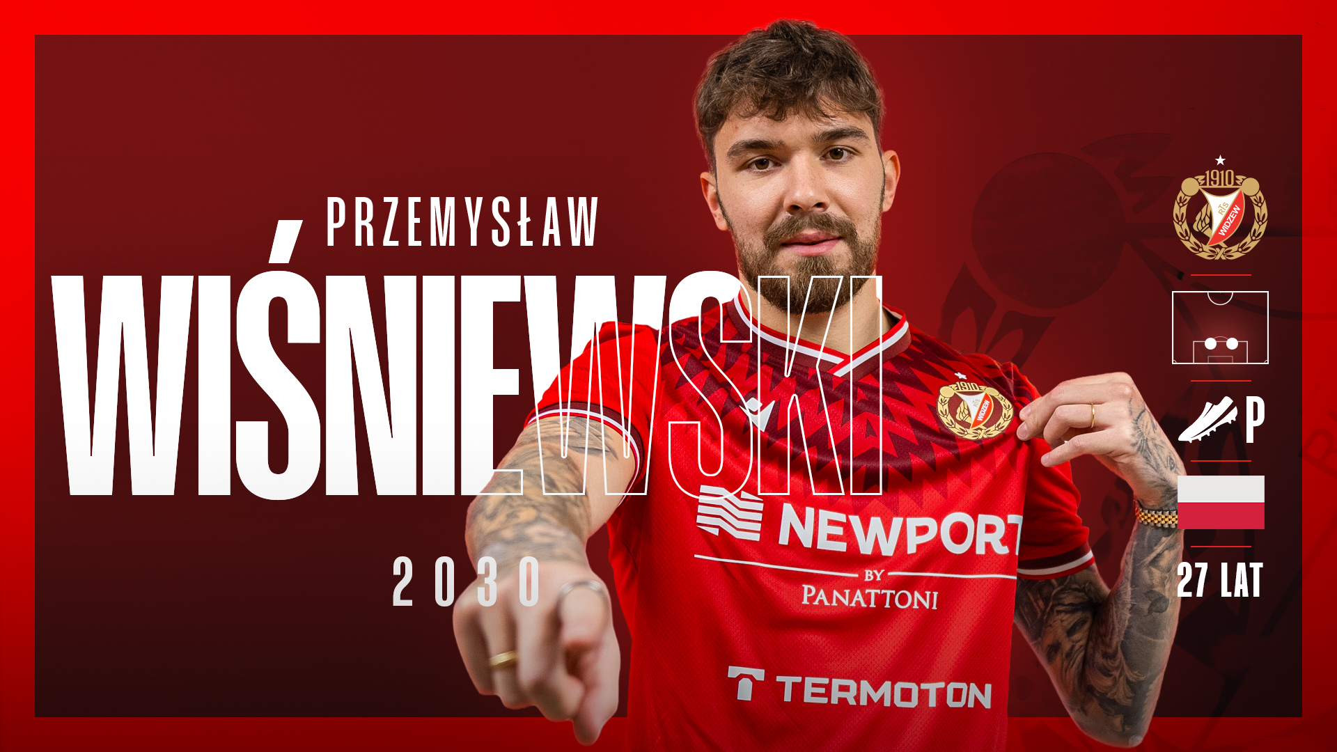 官方：波兰国脚维希涅夫斯基加盟罗兹维泽夫，签约五年