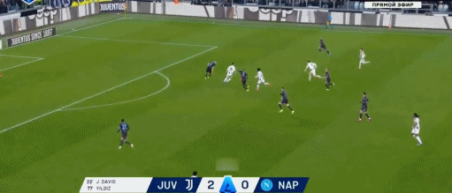  第86分钟，锁定胜局，科斯蒂奇远射破门，尤文3-0那不勒斯