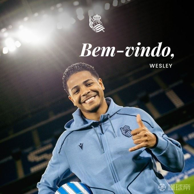 官方：皇家社会租借利雅得胜利边锋韦斯利，含买断选择权