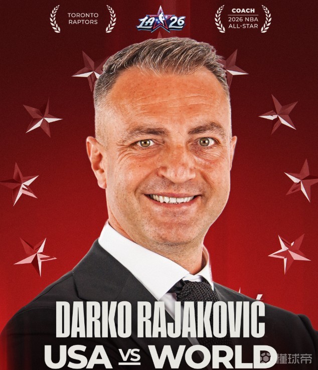 官方：猛龙队主帅拉贾科维奇当选NBA全明星世界队主教练
