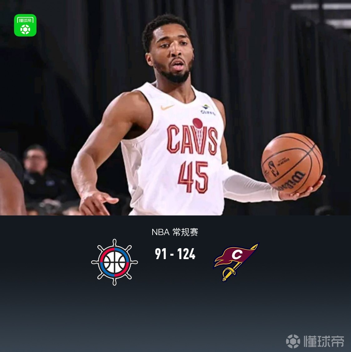 骑士124-91大胜快船,米切尔29+9,伦纳德25+7