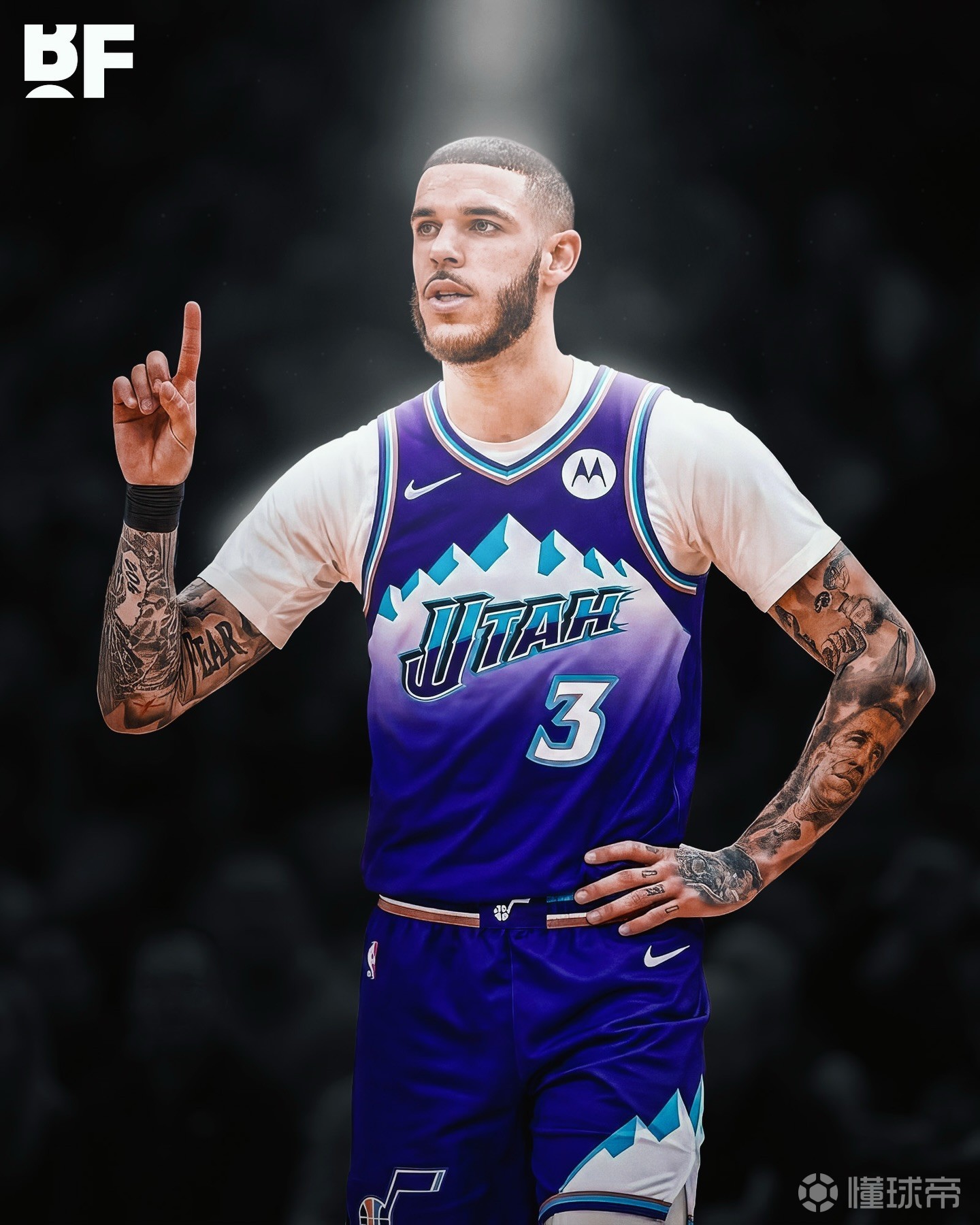 官方：爵士通过交易得到朗佐-鲍尔+2次轮，并将兰代尔送至老鹰