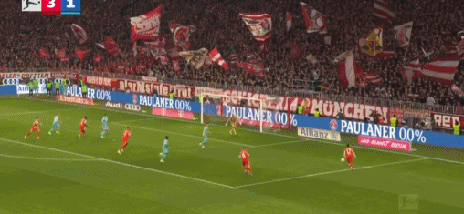 第62分钟，奥利塞送助攻，迪亚斯破门完成双响，拜仁4-1霍芬海姆