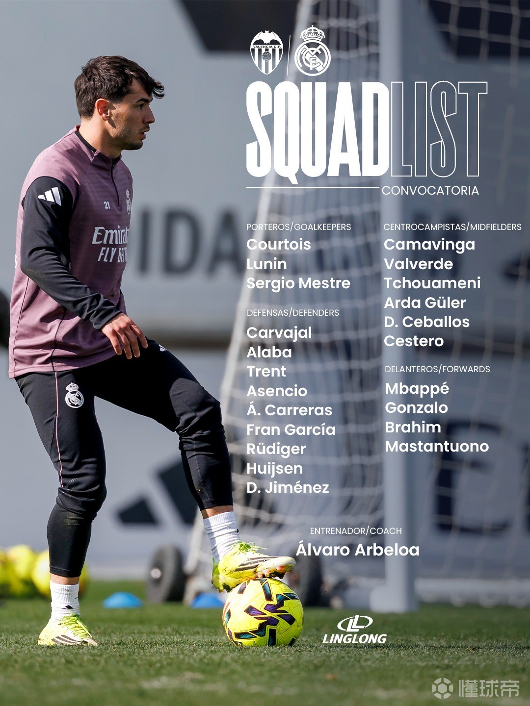 皇马战瓦伦名单:TAA&吕迪格回归,贝林伤缺,维尼修斯停赛