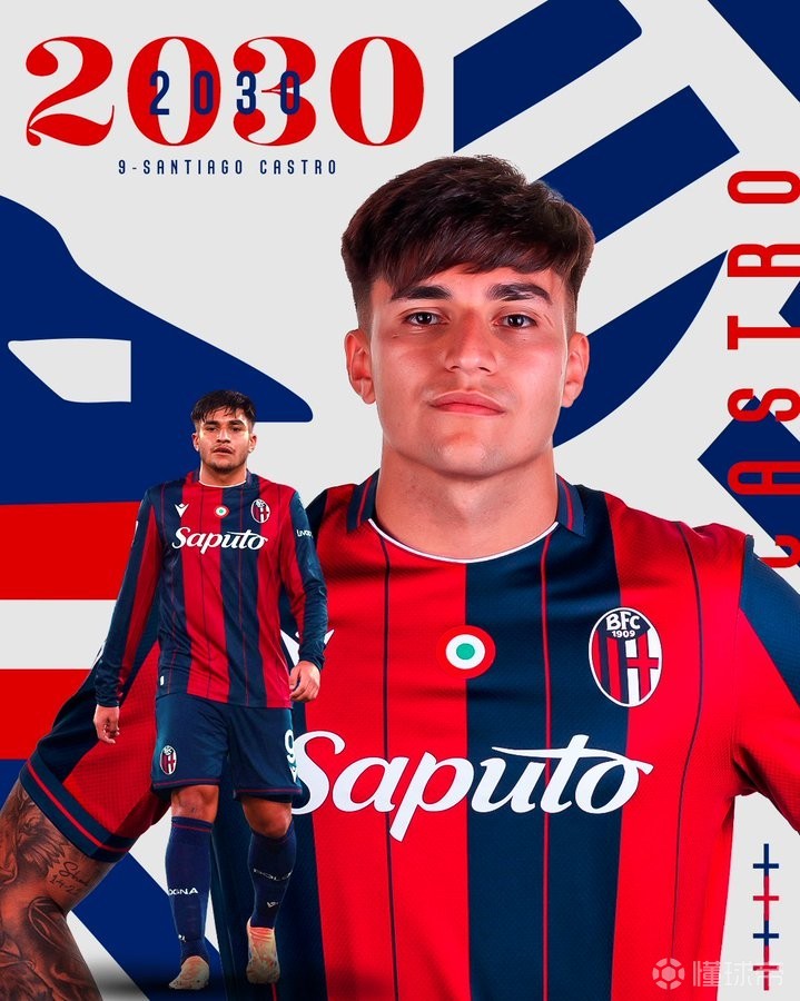 官方:博洛尼亚与前锋圣地亚哥-卡斯特罗续约至2030年