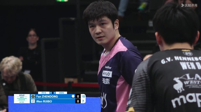 乒乓球欧冠：樊振东不敌温瑞博，萨尔布吕肯3-2亨尼邦