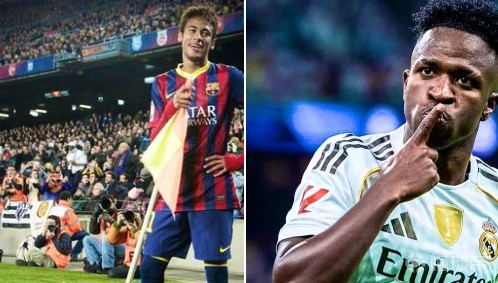 229场西甲比赛打入69球，维尼修斯西甲进球数超越内马尔68球