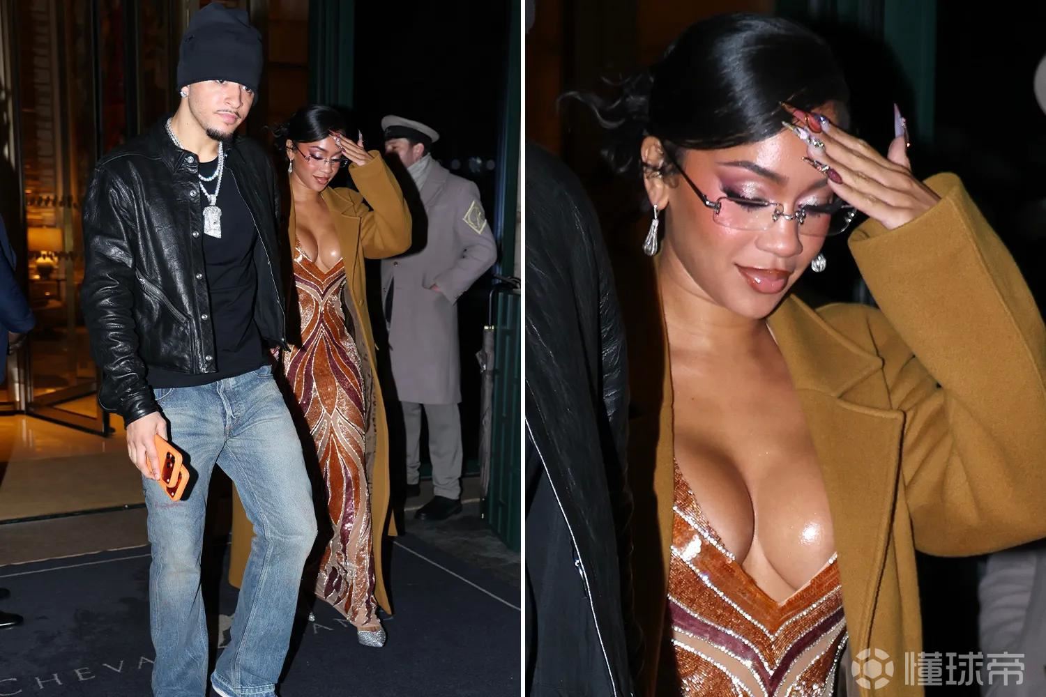 太阳报:桑乔和女友现身巴黎,两人手牵手走过红毯