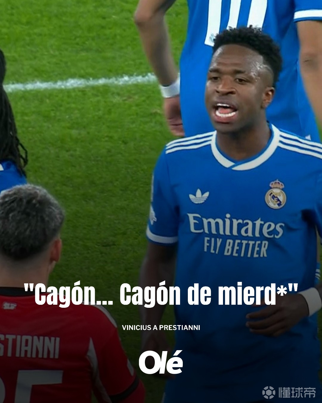 奥莱报：维尼修斯曾在比赛中对普雷斯蒂安尼喊“怂包”