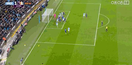 第22分钟，扳平比分，刘易斯-霍尔射门击中努里变线入网，纽卡1-1