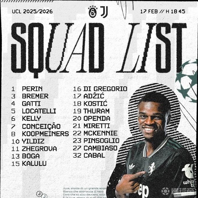 尤文附加赛大名单：凯夫伦-图拉姆回归，戴维、霍尔姆缺阵