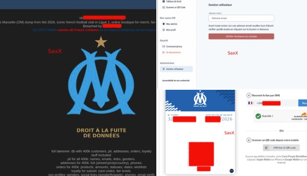 RMC：马赛俱乐部遭遇网络攻击，40万球迷个人信息受影响