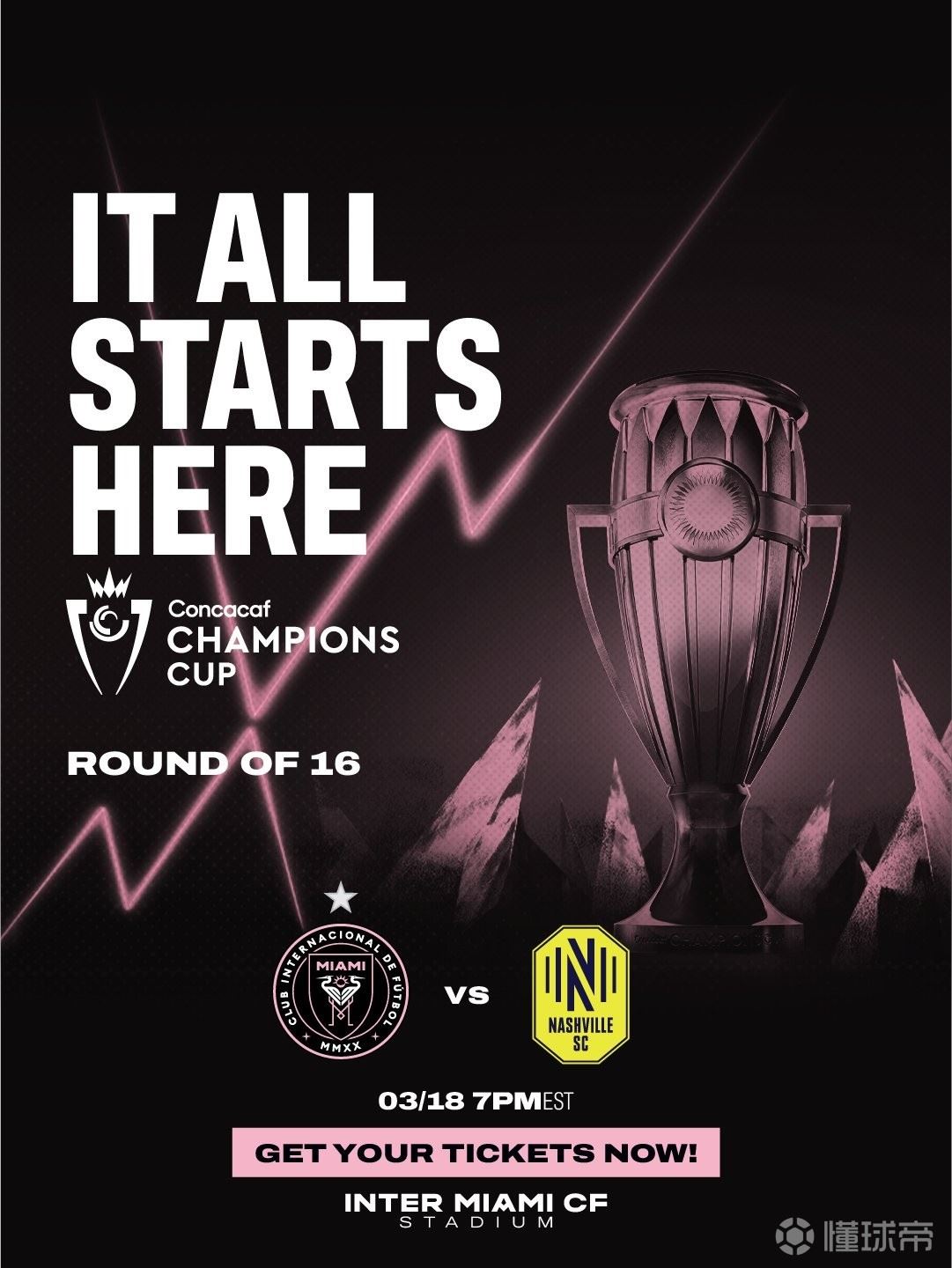 官方：美冠杯1/8决赛次回合迈阿密vs纳什维尔将于3月19日开球