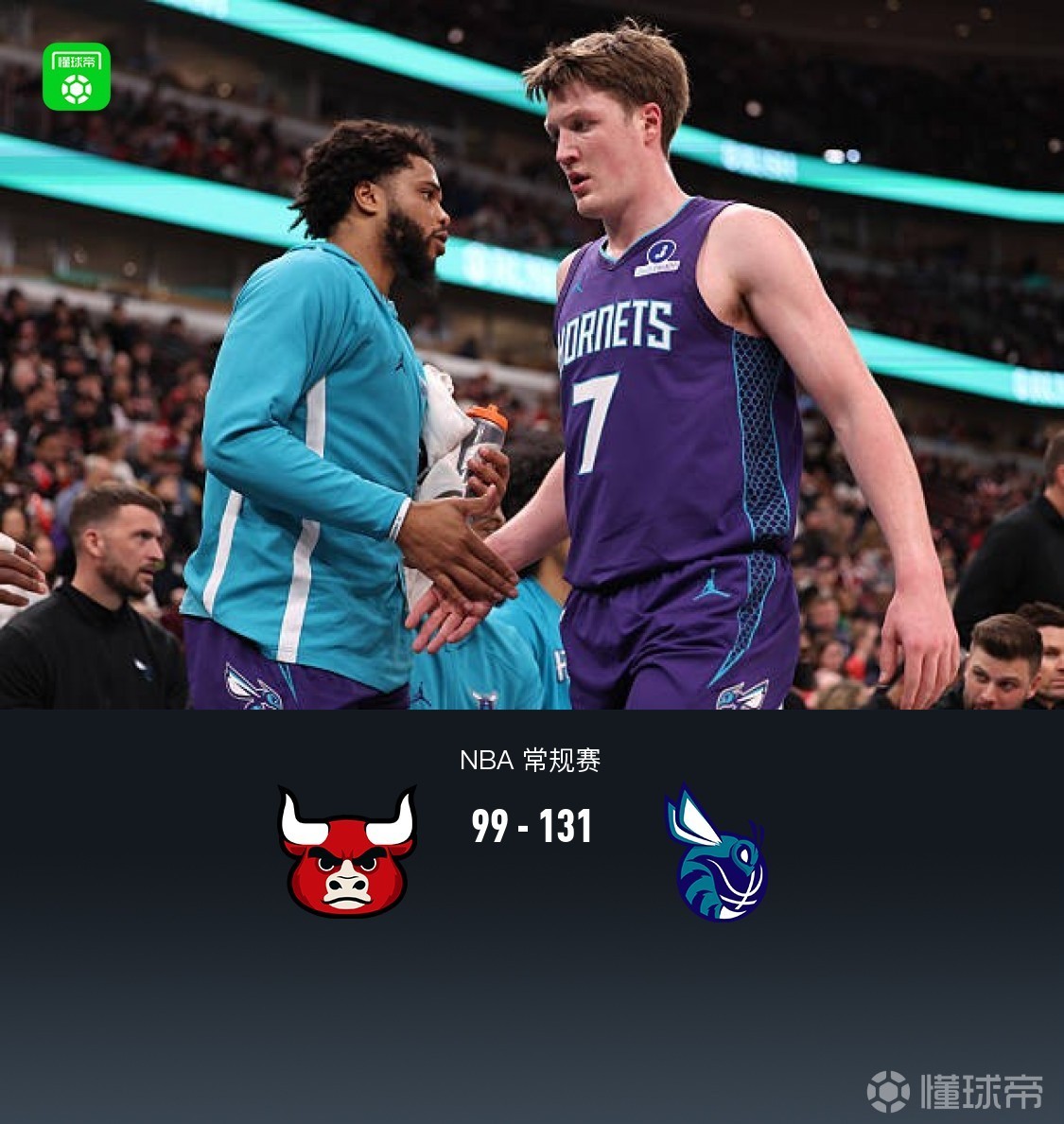 黄蜂7人得分上双131-99狂胜公牛，米勒23+5，布泽利斯空砍32分