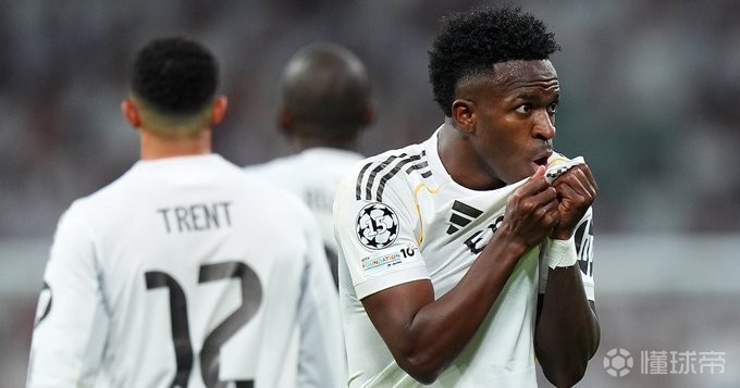 晋级功臣，维尼修斯首次在欧冠淘汰赛两回合都取得进球