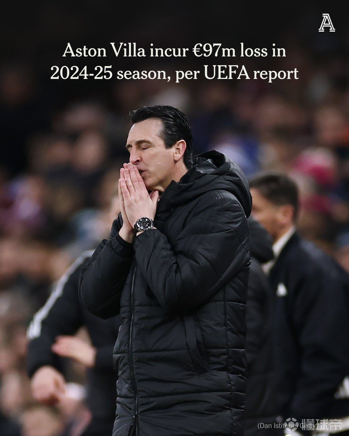 目前维拉以49分位居英超第三，领先第四名曼联3分...