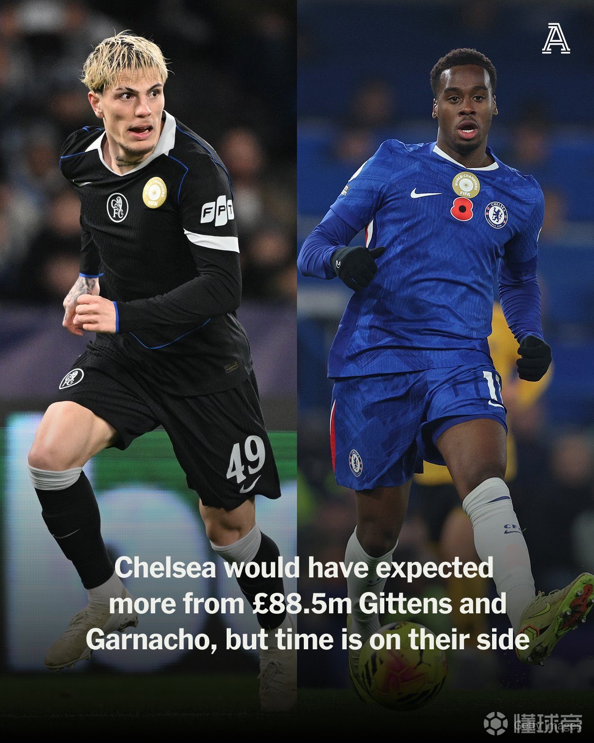 切尔西在夏季斥资8850万英镑签下了左边锋加纳乔和杰米...
