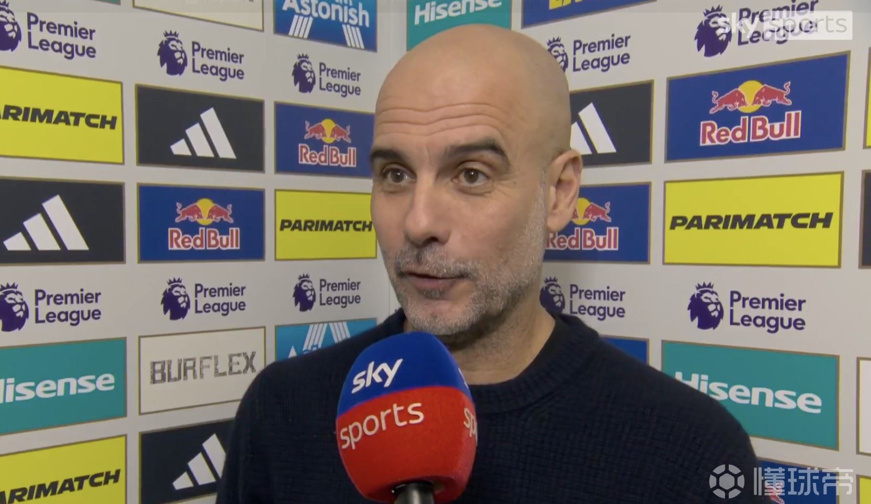 瓜帅：哈兰德在两天前训练时受了点伤，但问题不大