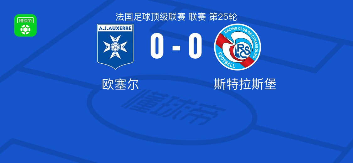 欧塞尔0-0斯特拉斯堡，双方握手言和