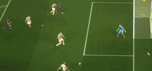 第45+7分钟，拉菲尼亚造点，亚马尔操刀命中，巴萨3-2！