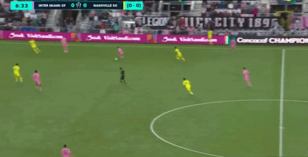 半场：迈阿密国际1-0纳什维尔，梅西打进第900球，雷吉隆伤退